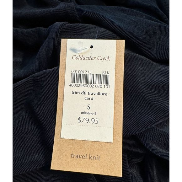 Coldwater Creek Black Ruffle Cardigan Travel Women Size Small - Picture 11 of 11